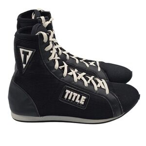 Title Boxing Shoes Mens Size 5 Black High Top Lace Up Sparring MMA Boots Casual